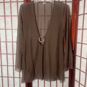 Beach Cover Up Brown Medium